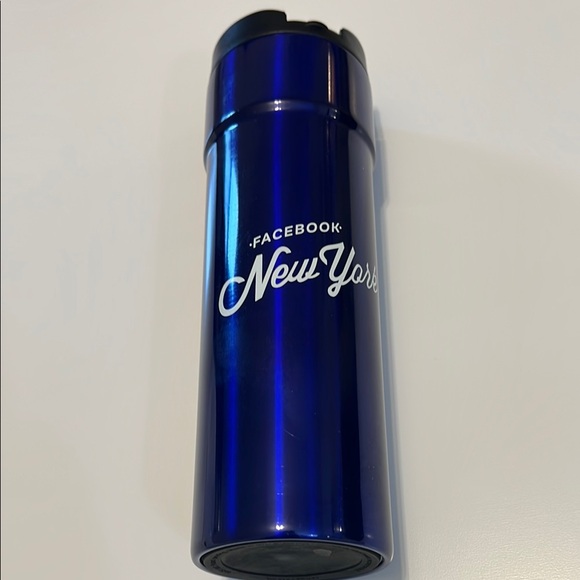 Blue Facebook New York Travel Mug